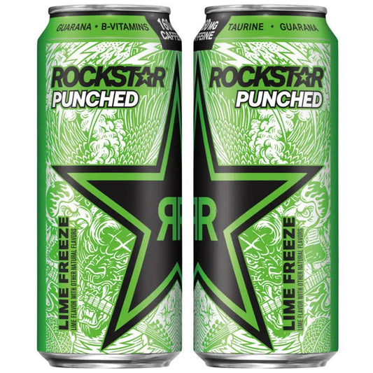 Rockstar Punched Lime Freeze, 16 oz Can, 2-Pack