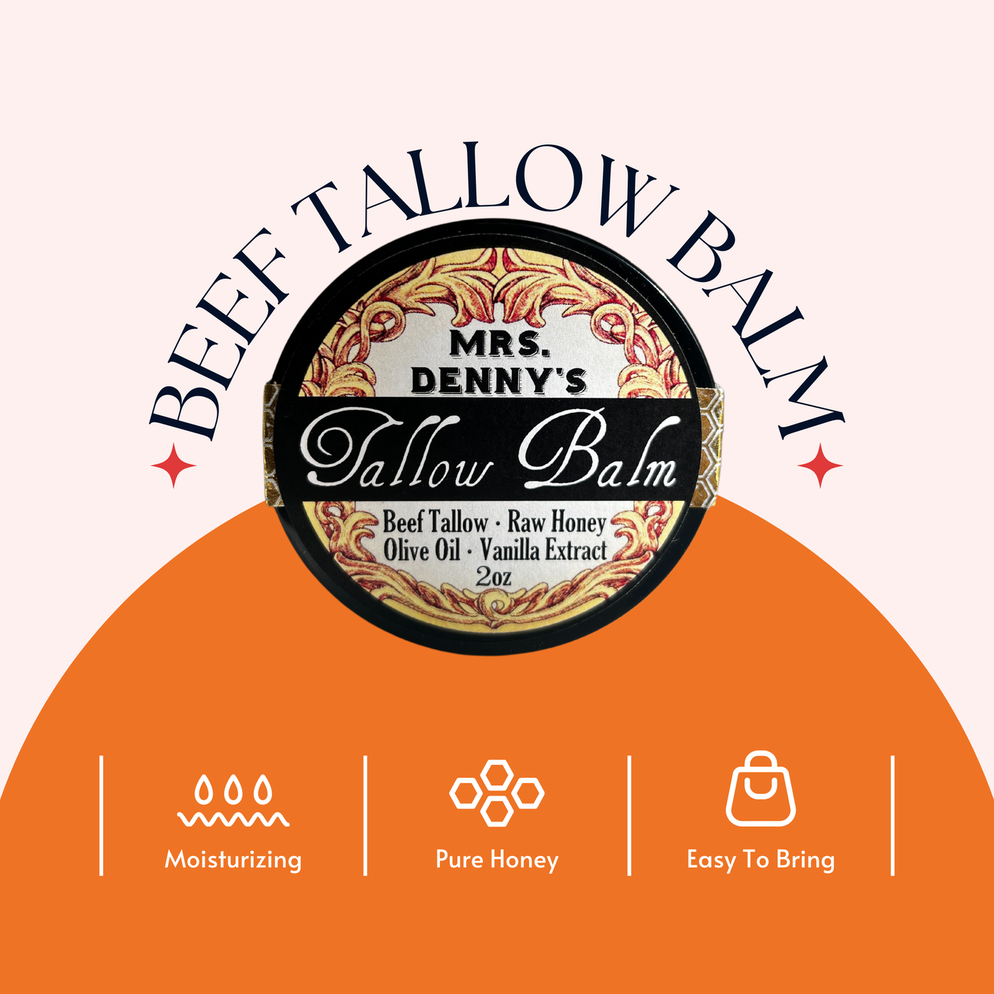 Beef Tallow Balm 3-Pack Bundle- Mrs. Denny’s Tallow Balm